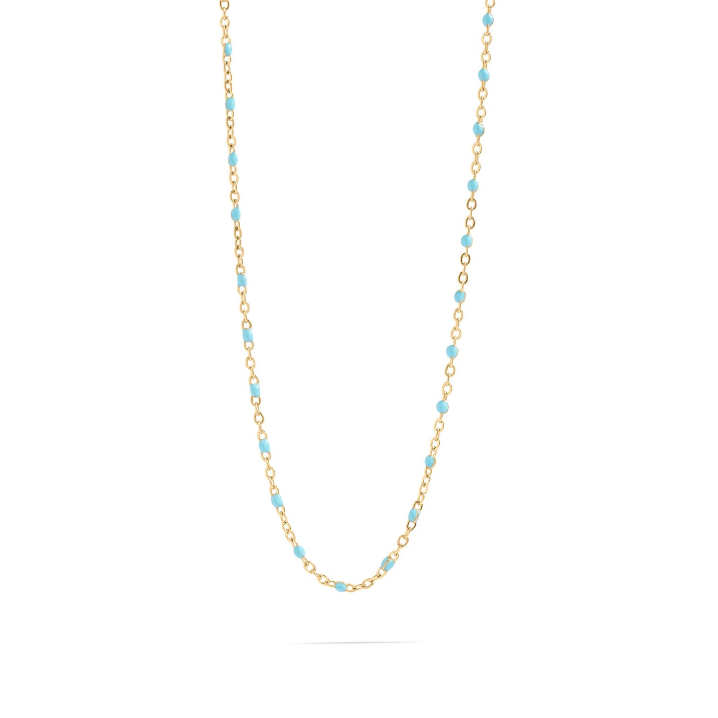 18K Gold Stainless Steel Turquoise Chain Necklace / CHN0094