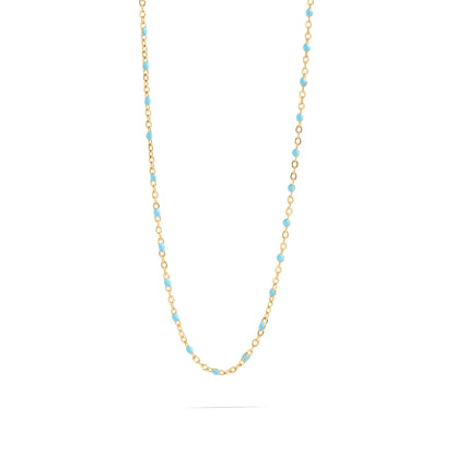 18K Gold Stainless Steel Turquoise Chain Necklace / CHN0094