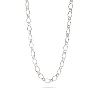 18K Gold PVD Stainless Steel Hammered Oval Chain Necklace / CHN0097