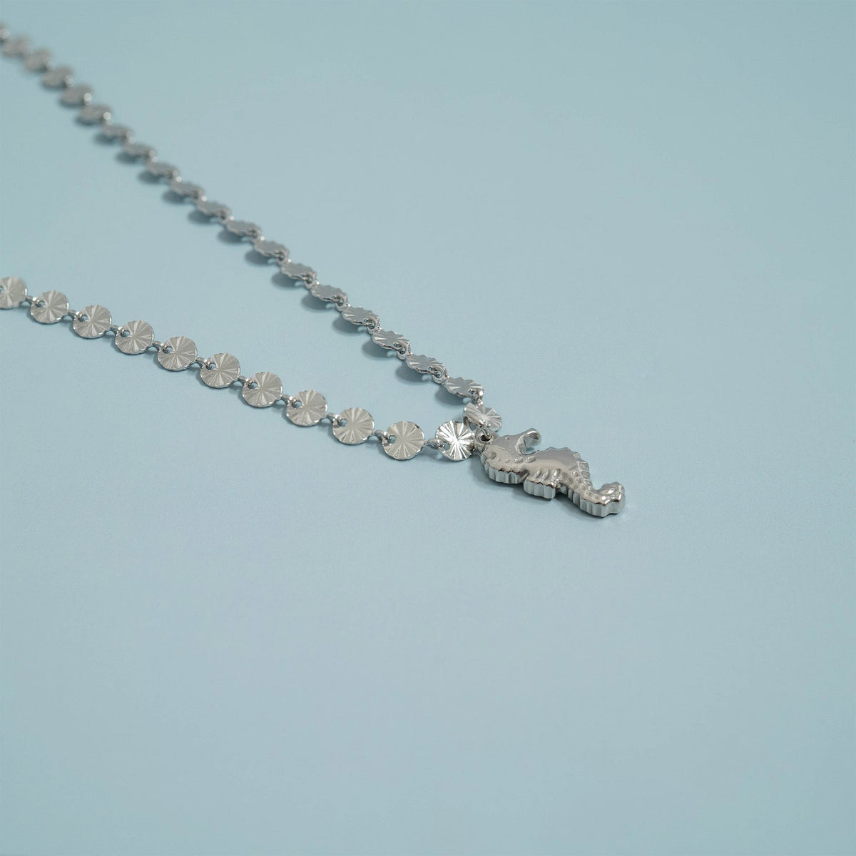 18K Gold PVD Stainless Steel Sunburst Chain Necklace / CHN0099