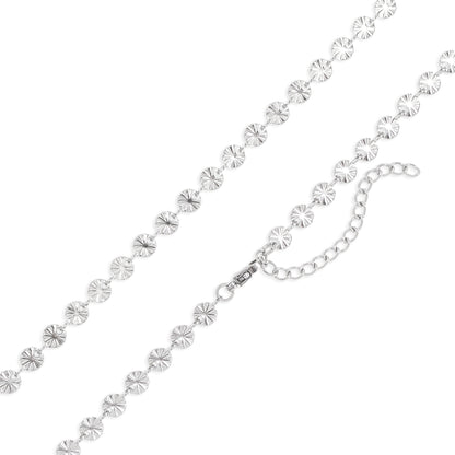 18K Gold PVD Stainless Steel Sunburst Chain Necklace / CHN0099