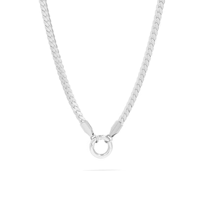 18K Gold PVD Stainless Steel Curb Chain Charm Holder Necklace / CHN0102
