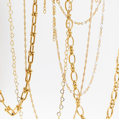 18K Gold PVD Stainless Steel Hardware Necklace / CHN0091