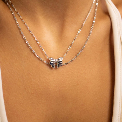 18K Gold PVD Stainless Steel Bow Pendant Necklace / CHN0106