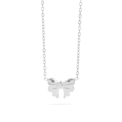 18K Gold PVD Stainless Steel Bow Pendant Necklace / CHN0106