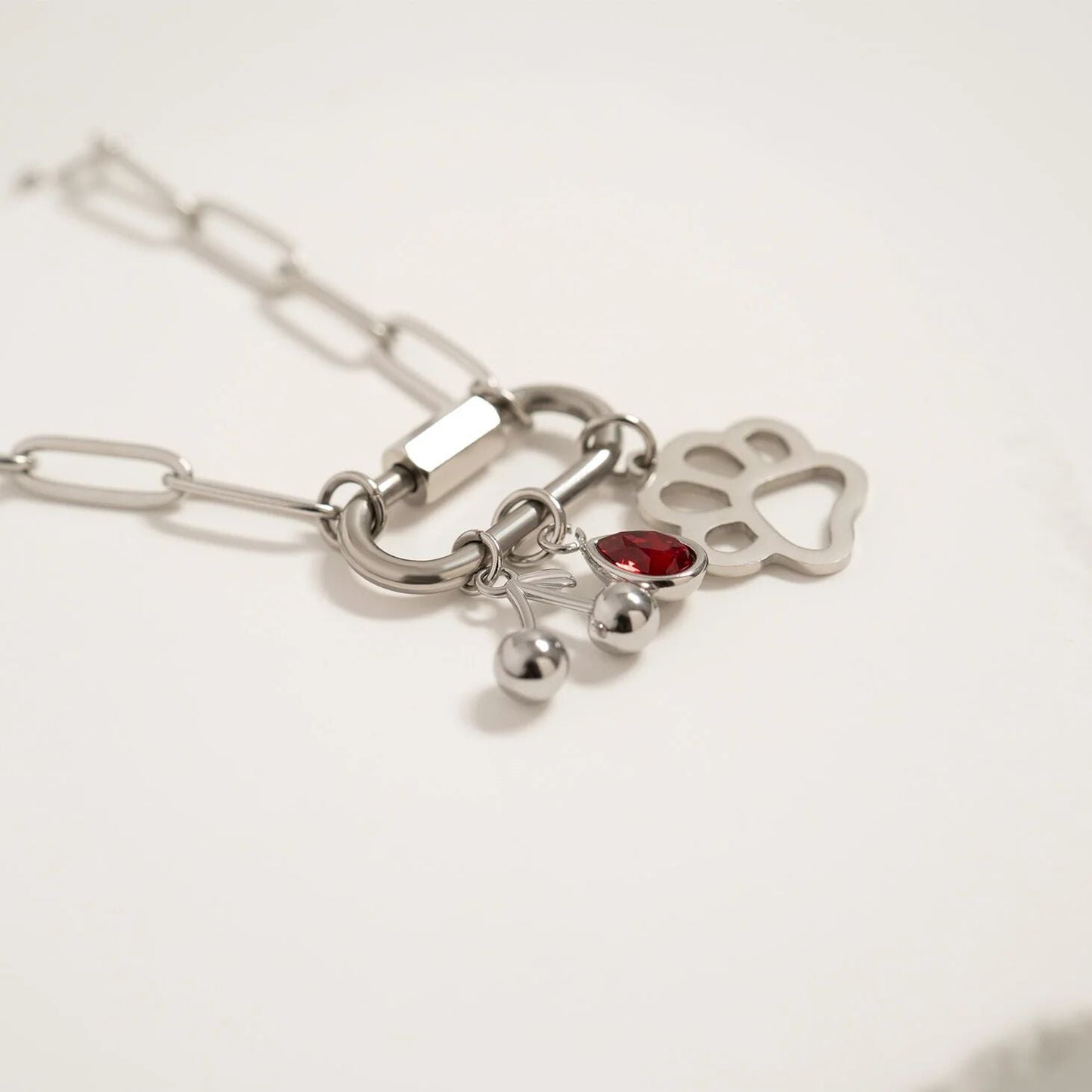 18K Gold PVD Stainless Steel Cherry Charm / PDL0304