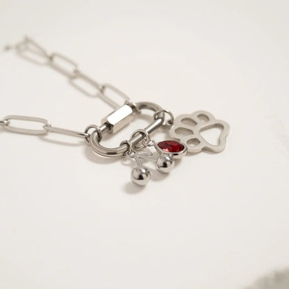 18K Gold PVD Stainless Steel Cherry Charm / PDL0304