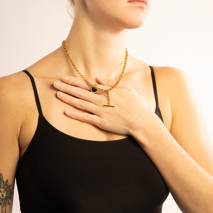 18K Gold PVD Stainless Steel Tbar Necklace / CHN0110