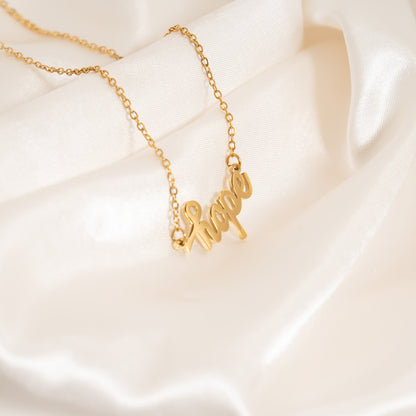 18K Gold PVD Stainless Steel Hope Necklace / CHN0112