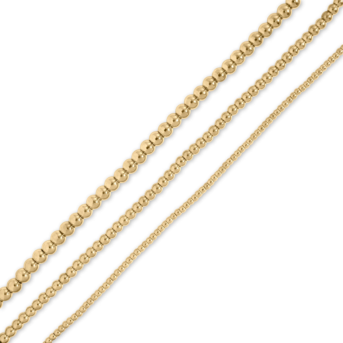 18K Gold PVD Stainless Steel Beaded Necklace / CHN0113