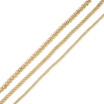 18K Gold PVD Stainless Steel Beaded Necklace / CHN0113