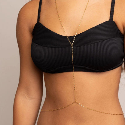 18K Gold PVD Stainless Steel Full Body Chain Lip Chain / CHN0116