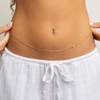 18K Gold PVD Stainless Steel Lip Belly Chain / CHN0118
