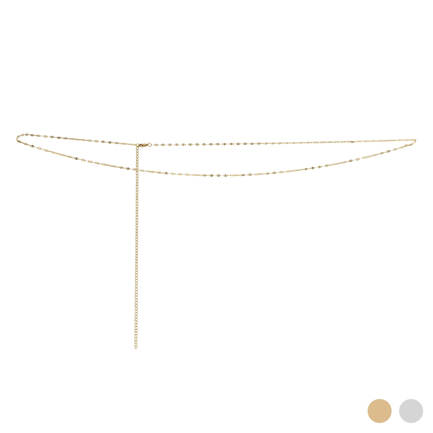 18K Gold PVD Stainless Steel Lip Belly Chain / CHN0118
