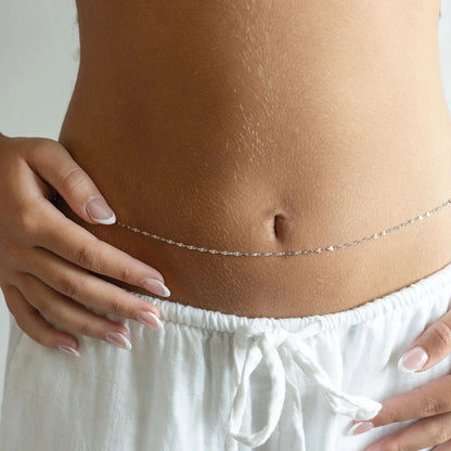 18K Gold PVD Stainless Steel Lip Belly Chain / CHN0118