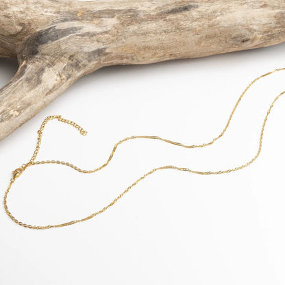 18K Gold PVD Stainless Steel Singapore Belly Chain / CHN0119