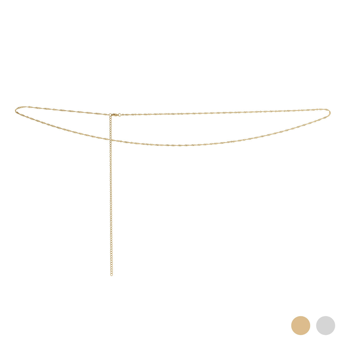 18K Gold PVD Stainless Steel Singapore Belly Chain / CHN0119