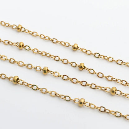 18K Gold PVD Stainless Steel Satellite Belly Chain / CHN0120