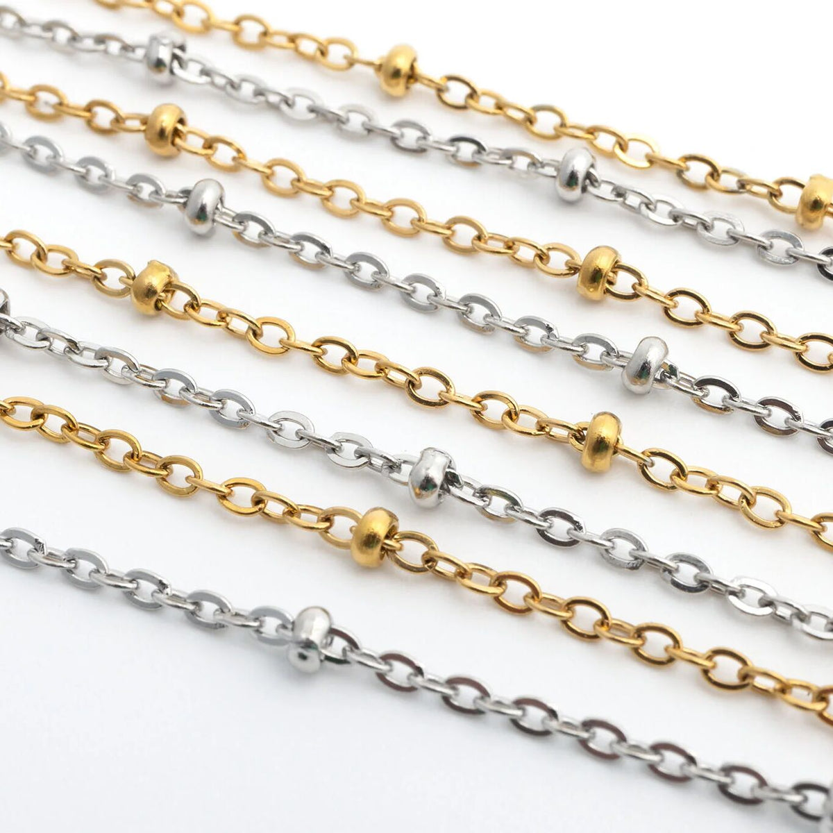 18K Gold PVD Stainless Steel Satellite Belly Chain / CHN0120