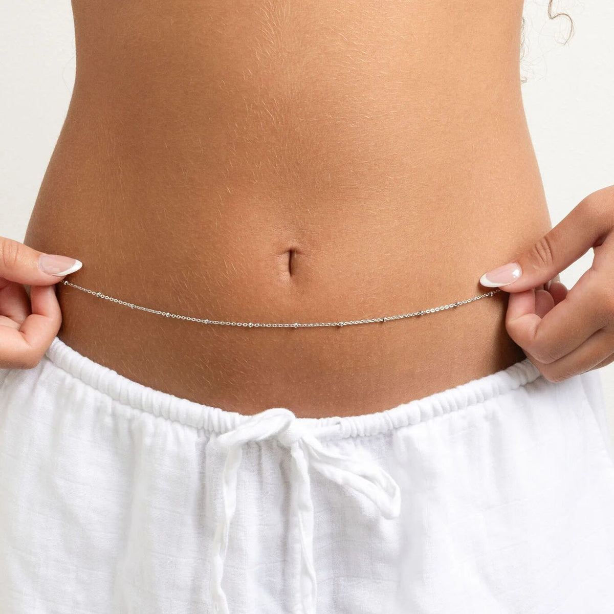 18K Gold PVD Stainless Steel Satellite Belly Chain / CHN0120
