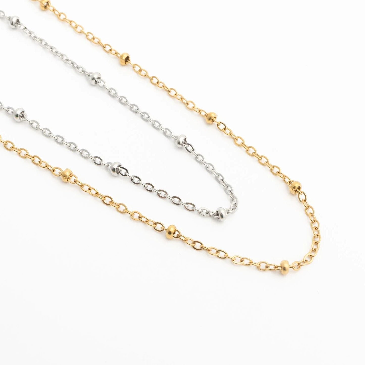 18K Gold PVD Stainless Steel Satellite Belly Chain / CHN0120
