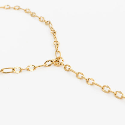 18K Gold PVD Stainless Steel Smooth Lip Hand Chain / CHN0123