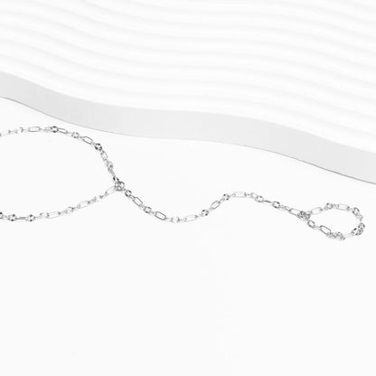 18K Gold PVD Stainless Steel Smooth Lip Hand Chain / CHN0123