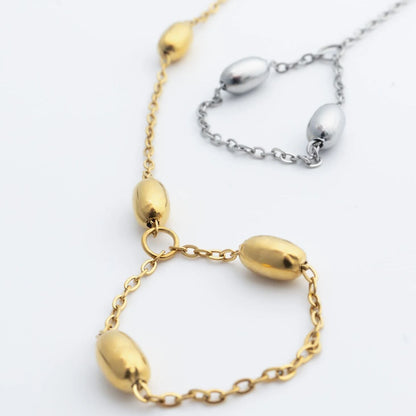 18K Gold PVD Stainless Steel Statement Bead Hand Chain / CHN0124