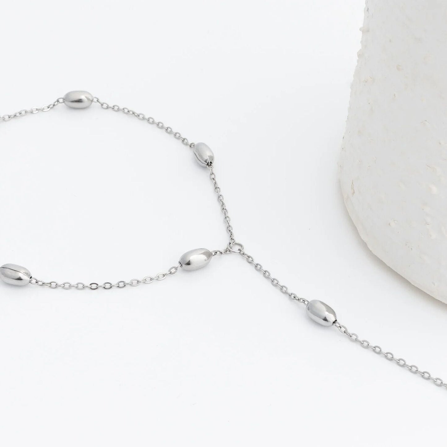 18K Gold PVD Stainless Steel Statement Bead Hand Chain / CHN0124