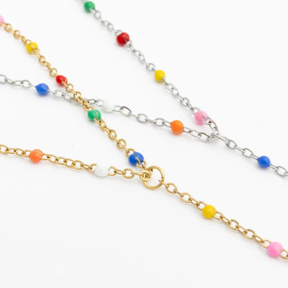 18K Gold PVD Stainless Steel Multi Color Hand Chain / CHN0125