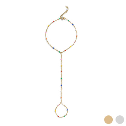 18K Gold PVD Stainless Steel Multi Color Hand Chain / CHN0125