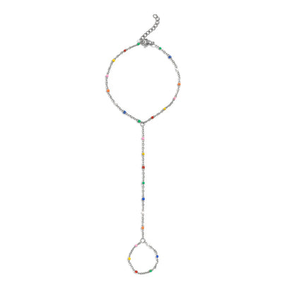 18K Gold PVD Stainless Steel Multi Color Hand Chain / CHN0125