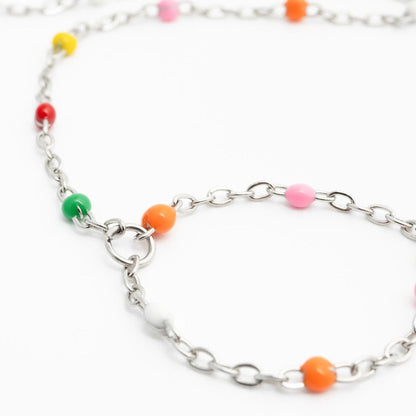 18K Gold PVD Stainless Steel Multi Color Hand Chain / CHN0125