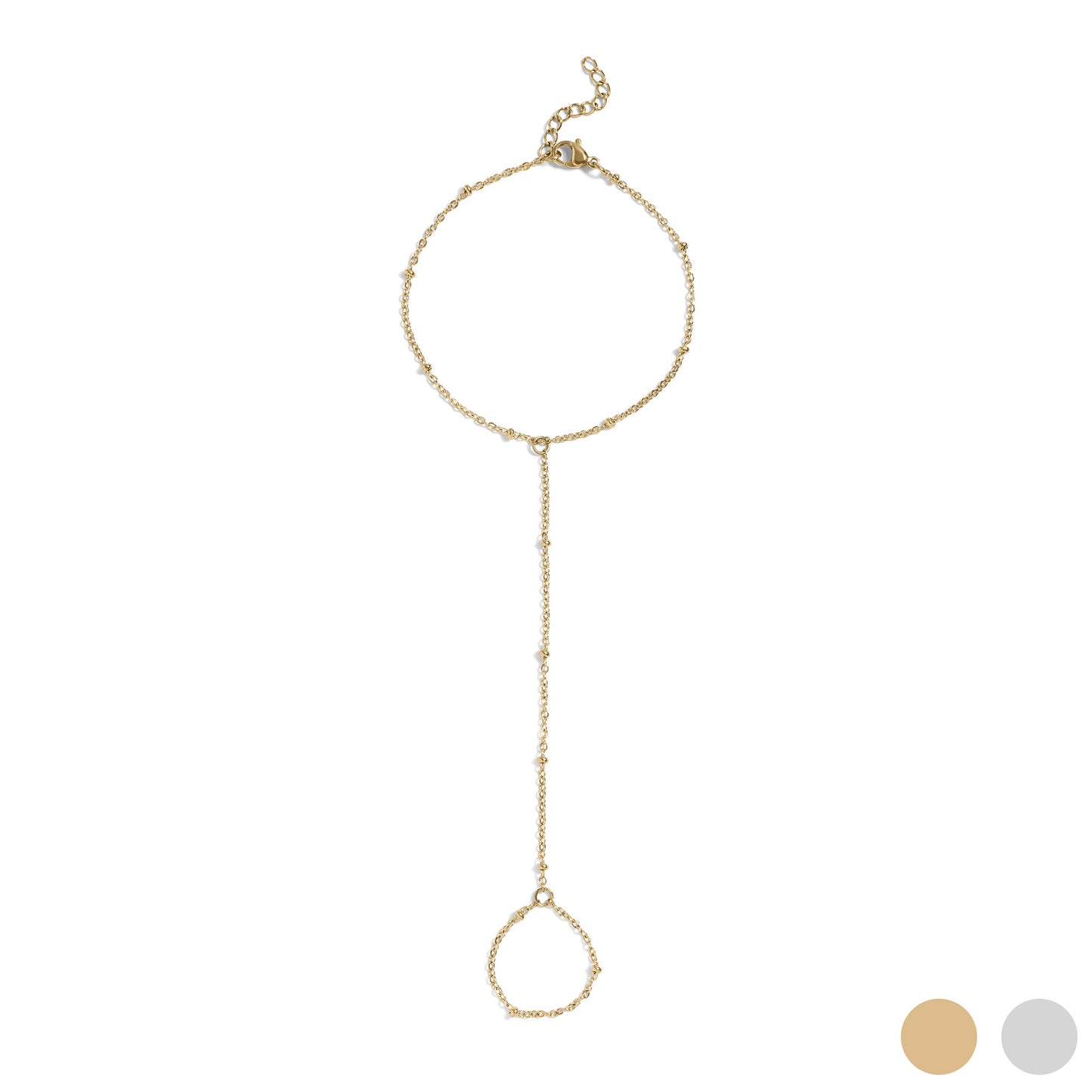 18K Gold PVD Stainless Steel Satellite Hand Chain / CHN0126