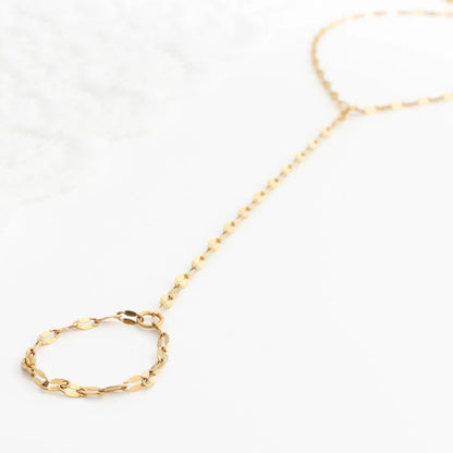 18K Gold PVD Stainless Steel Lip Hand Chain / CHN0127