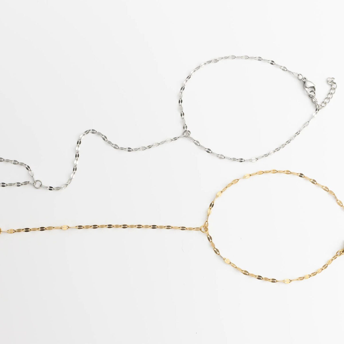 18K Gold PVD Stainless Steel Lip Hand Chain / CHN0127
