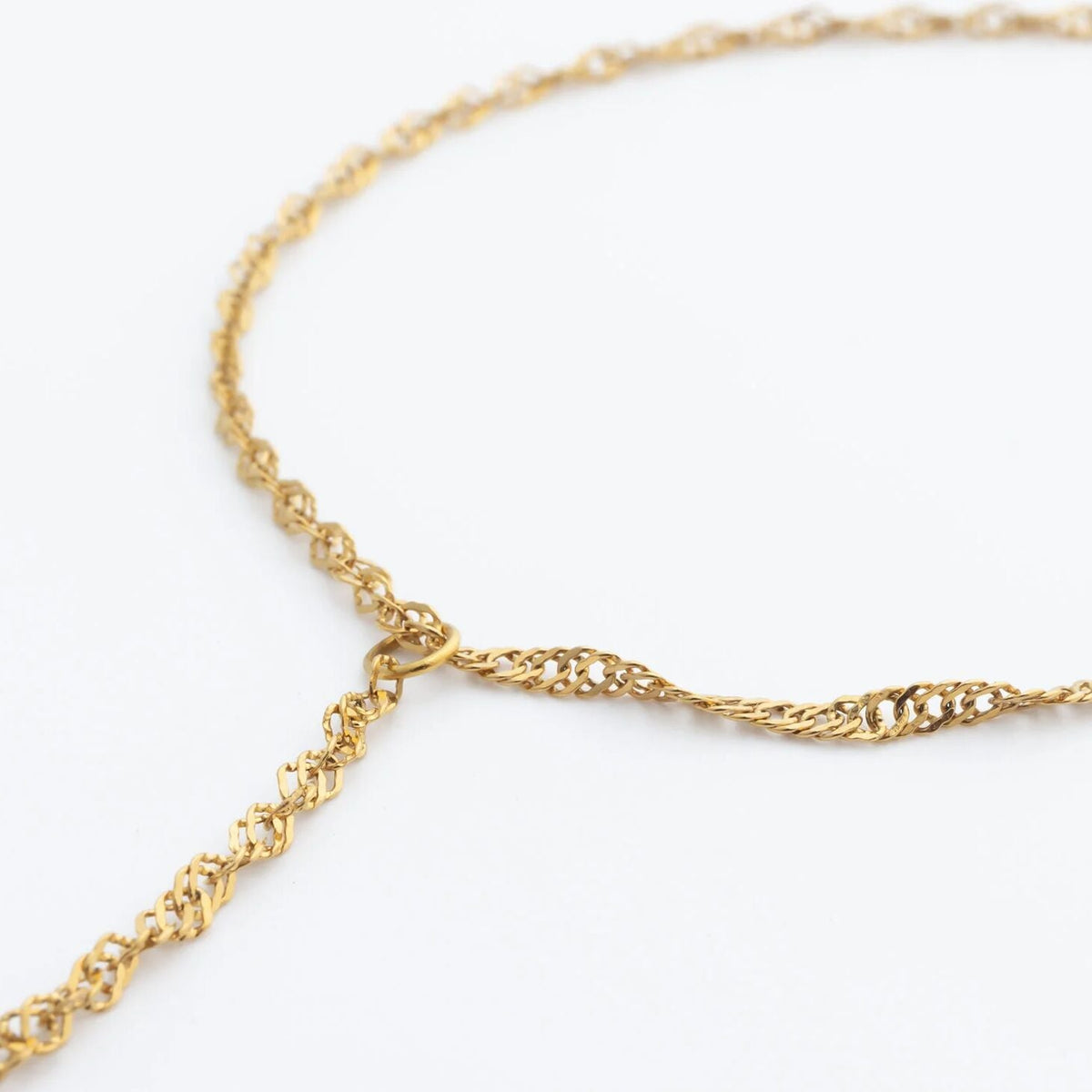 18K Gold PVD Stainless Steel Singapore Hand Chain / CHN0128