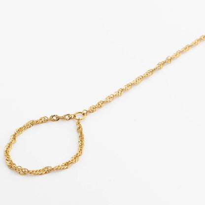18K Gold PVD Stainless Steel Singapore Hand Chain / CHN0128