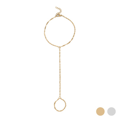 18K Gold PVD Stainless Steel Singapore Hand Chain / CHN0128