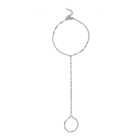 18K Gold PVD Stainless Steel Singapore Hand Chain / CHN0128