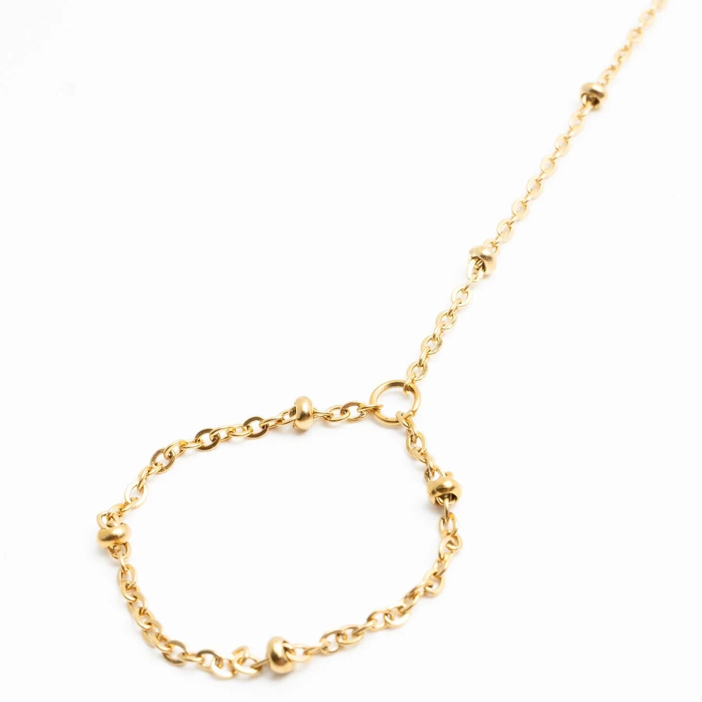 18K Gold PVD Stainless Steel Satellite Hand Chain / CHN0126