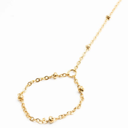 18K Gold PVD Stainless Steel Satellite Hand Chain / CHN0126