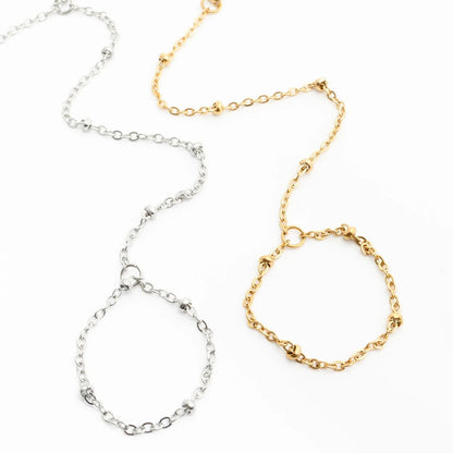 18K Gold PVD Stainless Steel Satellite Hand Chain / CHN0126