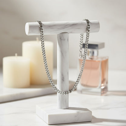 Stainless Steel Diamond Cut Curb Chain Necklace / CHN7500