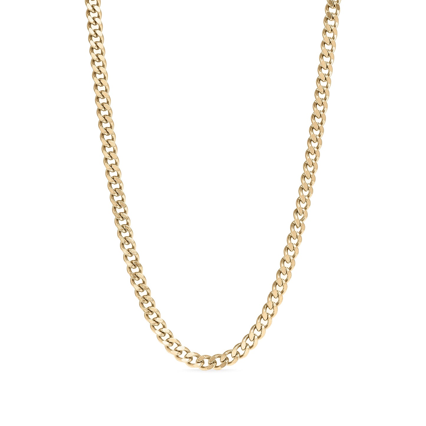 18K Gold PVD Stainless Steel Diamond Cut Curb Chain Necklace / CHN9710