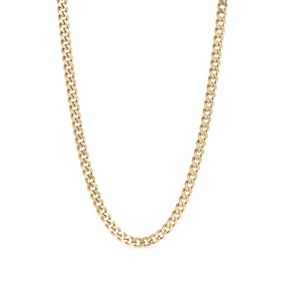 18K Gold PVD Stainless Steel Diamond Cut Curb Chain Necklace / CHN9710