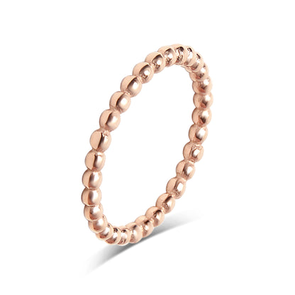 18K Gold PVD Stainless Steel Beaded Stacking Ring / CSR0004