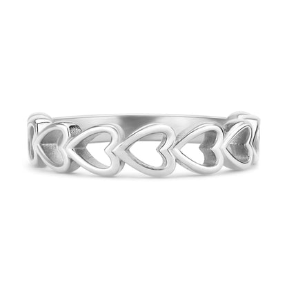 18K Gold PVD Stainless Steel Sideways Heart Stacking Ring / CSR0008