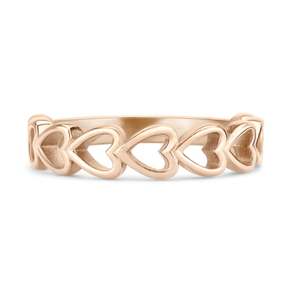 18K Gold PVD Stainless Steel Sideways Heart Stacking Ring / CSR0008