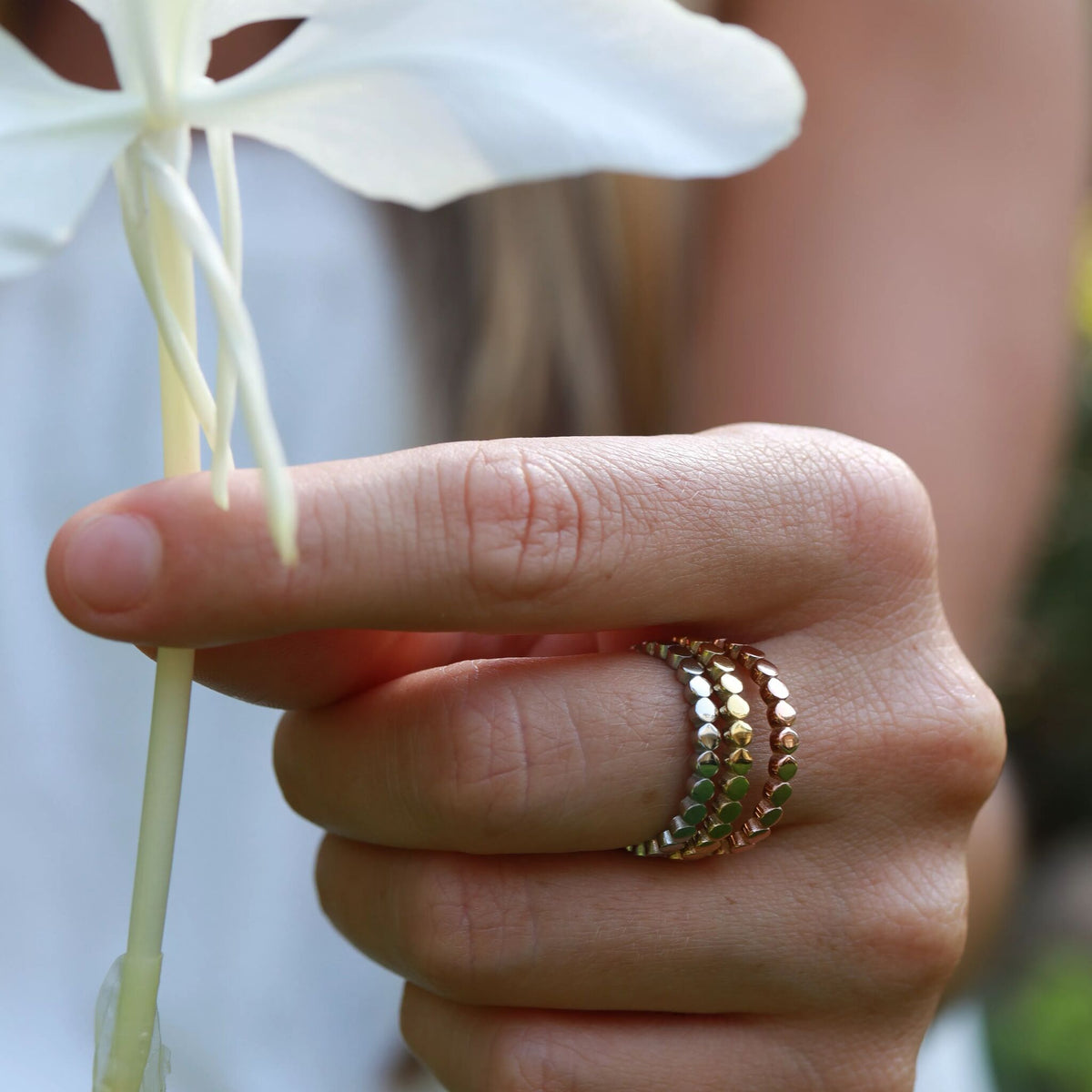 18K Gold PVD Stainless Steel Flat Circle Stacking Ring / CSR0009